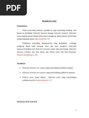 Pedikulosis kapitis (pk) merupakan penyakit kulit yang disebabkan oleh. Pedikulosis Kapitis Korporis Pubis Pdf