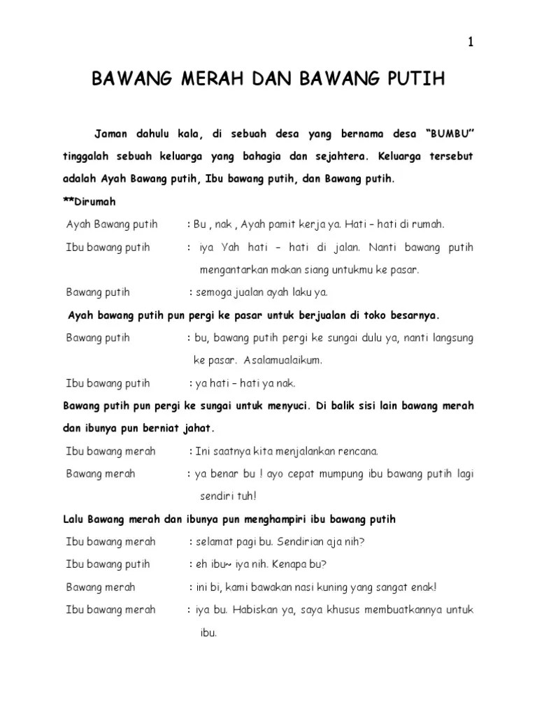 Teks Cerita Bawang Merah Bawang Putih - Berbagai Teks Penting