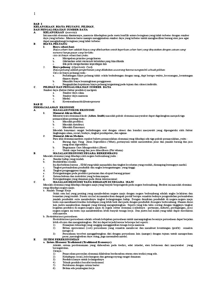 Rangkuman Materi Ekonomi Kelas 10 – Sekali