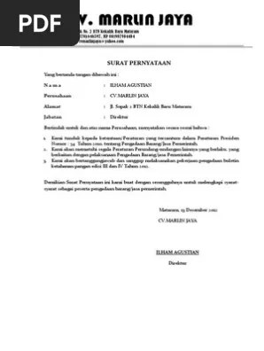 Semoga anda menjadi berani untuk segera melakukan transformasi digital . Surat Pernyataan Tidak Pailit Dan Tidak Masuk Daftar Hitam Pdf