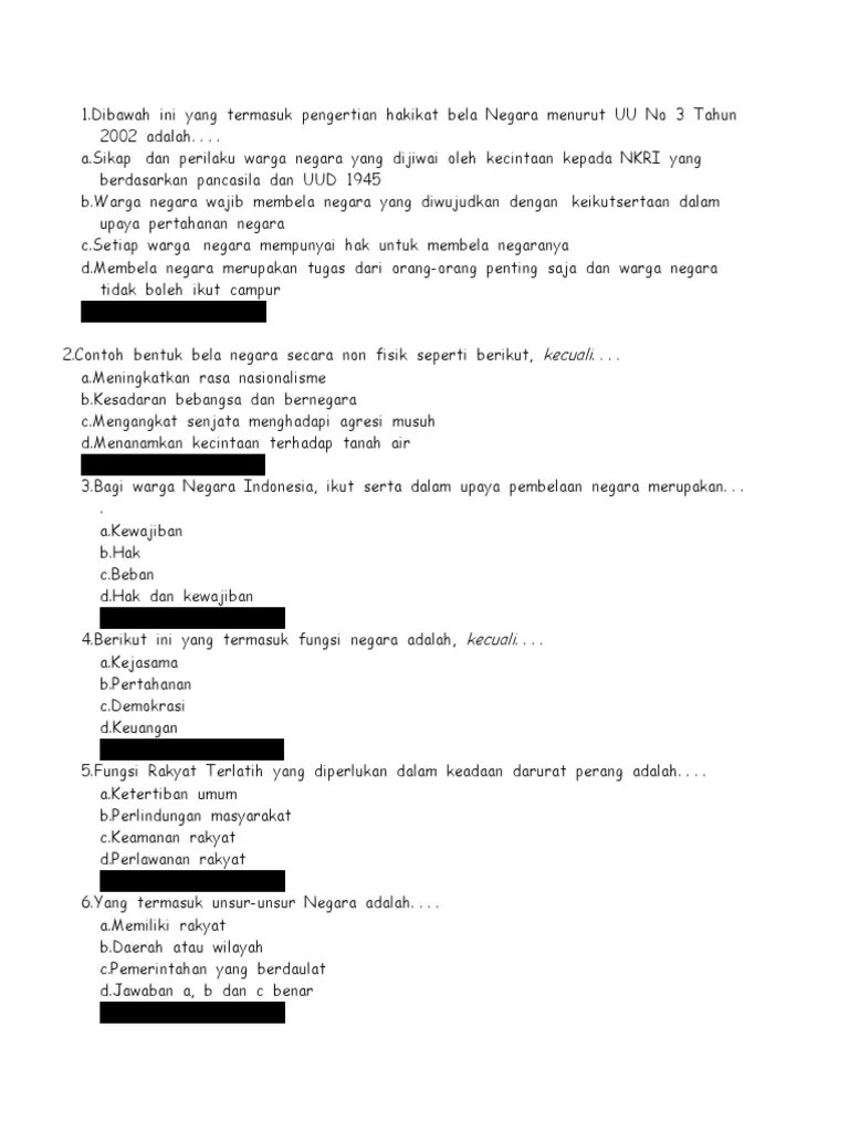 26++ Contoh Soal Pkn Kelas 9 Bela Negara - Kumpulan Contoh Soal