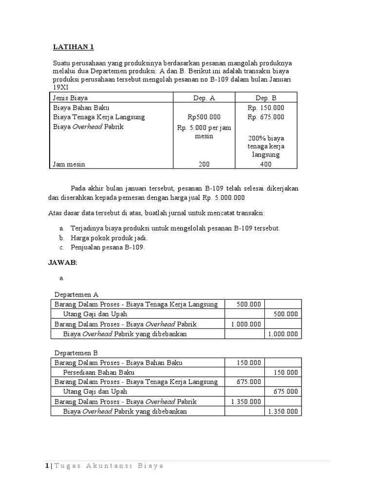 Biaya marginal adalah peningkatan biaya total yang berasal dari produksi satu unit output produksi. Contoh Soal Akuntansi Biaya Tenaga Kerja - Contoh Soal Terbaru