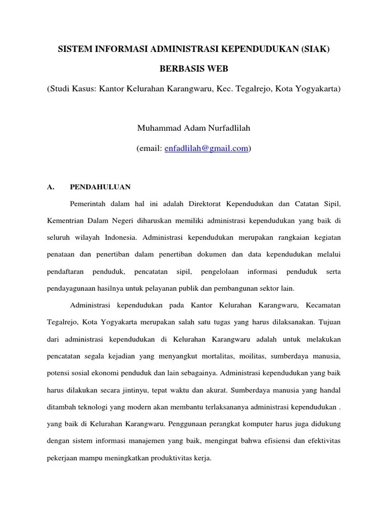 Sistem Informasi Administrasi Kependudukan | PDF