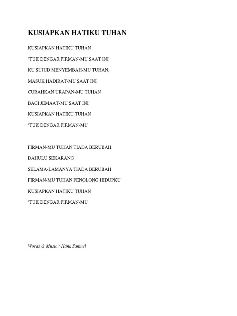 Kusiapkan Hatiku Tuhan | PDF