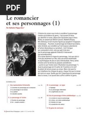 Le Romancier Et Son Personnage - Dossier | PDF | Romans | Honoré de Balzac