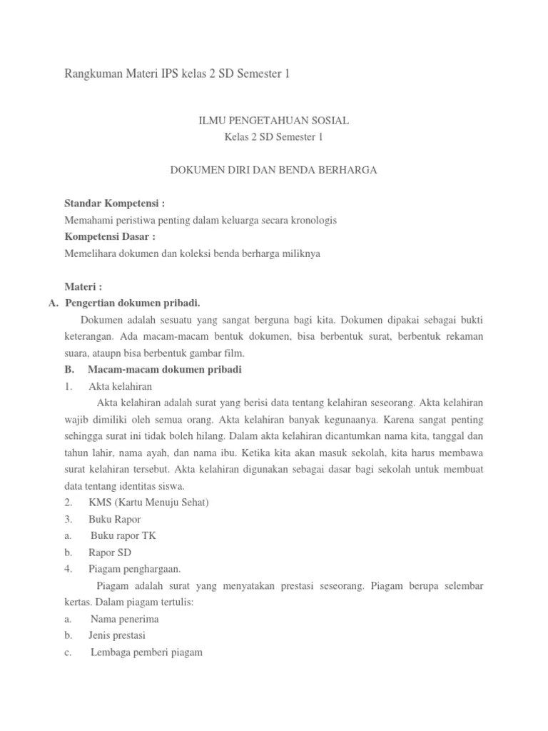 Materi Ips Kelas 1 Sd – Sekali