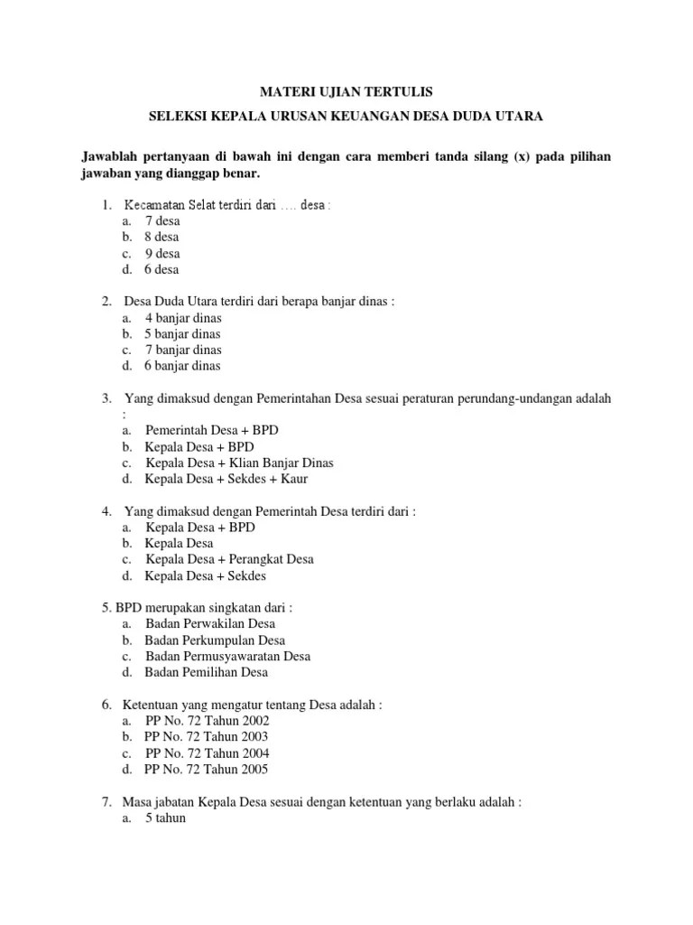 Materi Ujian Tertulis | PDF