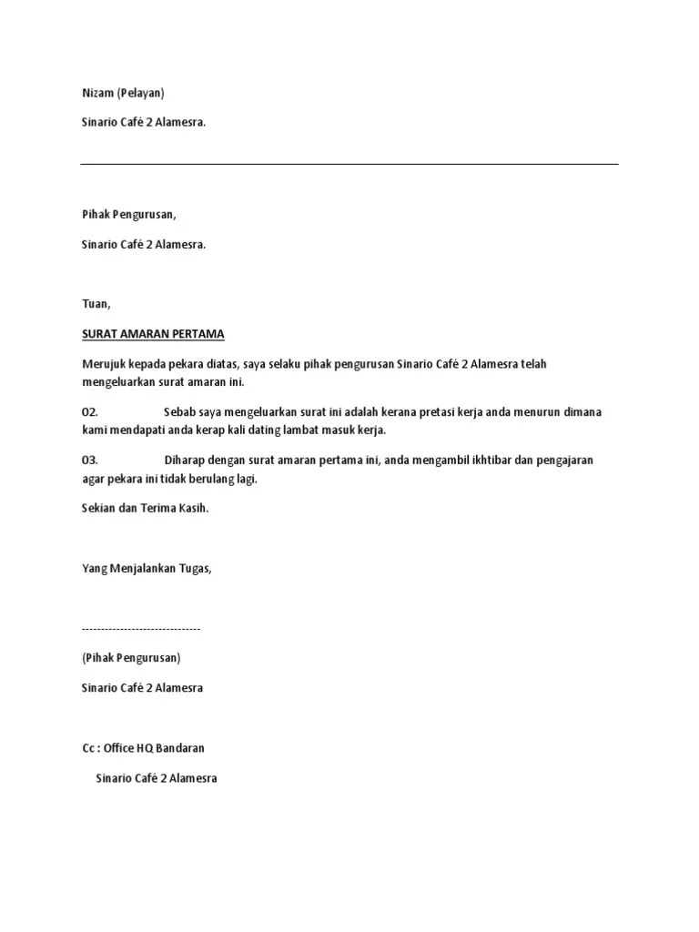 Bila saya jawab ada, dia hantar gambar kad pengenalan dan minta saya datang ambil, kata amiza tiew abdullah, 52. Surat Amaran Pdf