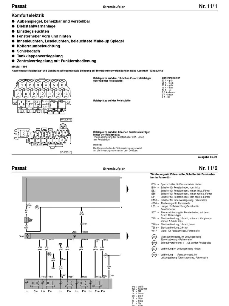 Geschwindigkeitsregelanlage vw passat 3b/3bg tempomat original nachrüstsatz gra. Stromlaufplan 11 Pdf