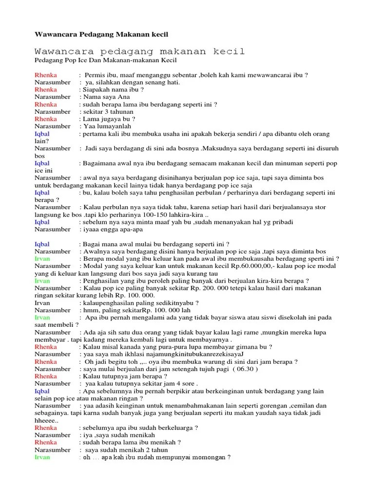 Learn more aboutafrican safari group. Contoh Pertanyaan Wawancara Dengan Pedagang Warung Mudah