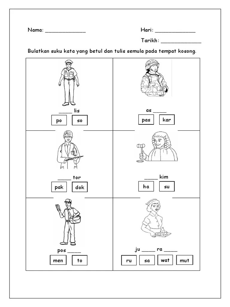 O mi negeri mimbaul ulum urgensi pendidikan agama islam. Worksheet Tema Pekerjaan Beruniform Pdf