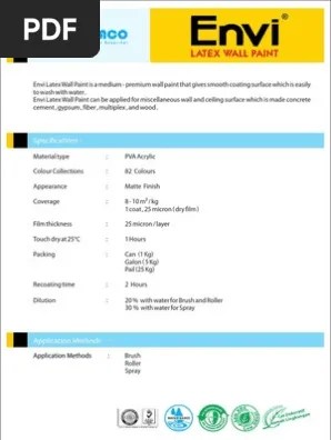 ✓ pengiriman cepat ✓ pembayaran 100% aman. Envi Latex Wall Paint Pdf