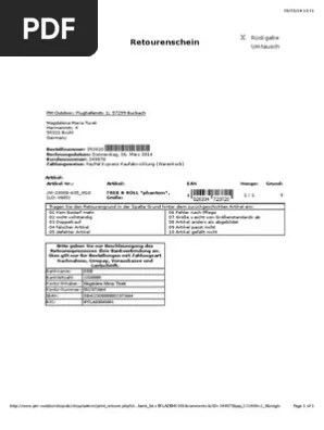 Mit der mobilen retoure müssen sie ihr rücksendeetikett/retourenschein ab sofort nicht mehr selber ausdrucken! Retourenschein Walizka Pdf