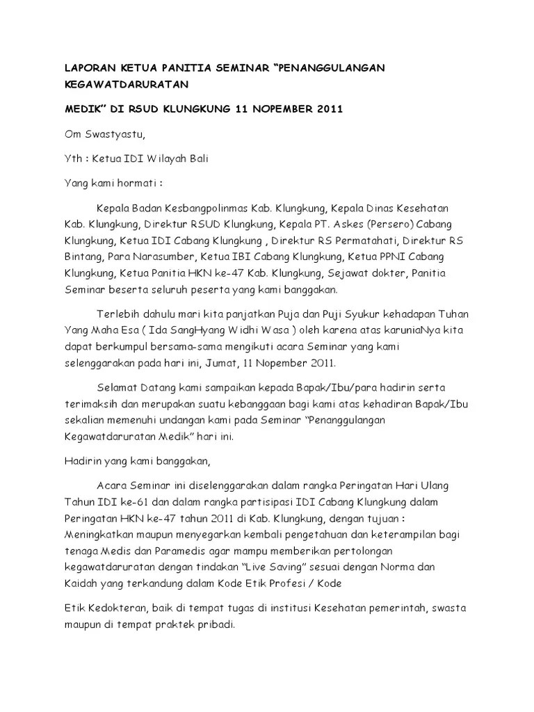 2010 jenis kegiatan yang akan di lombakan, . Laporan Ketua Panitia Seminar Pdf