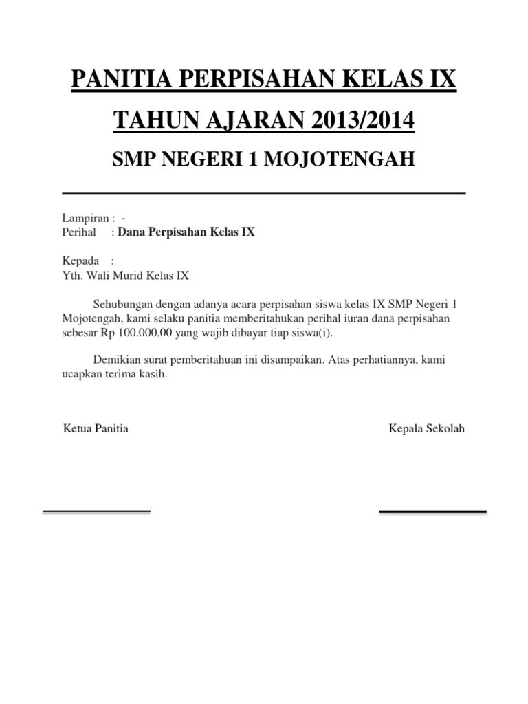 18 contoh surat dinas resmi sekolah perusahaan dan lainnya. Contoh Surat Undangan Perpisahan Kelas 9 Kumpulan Surat Penting