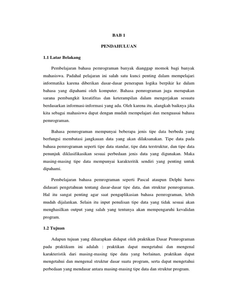Laporan Tipe Data Pascal | PDF