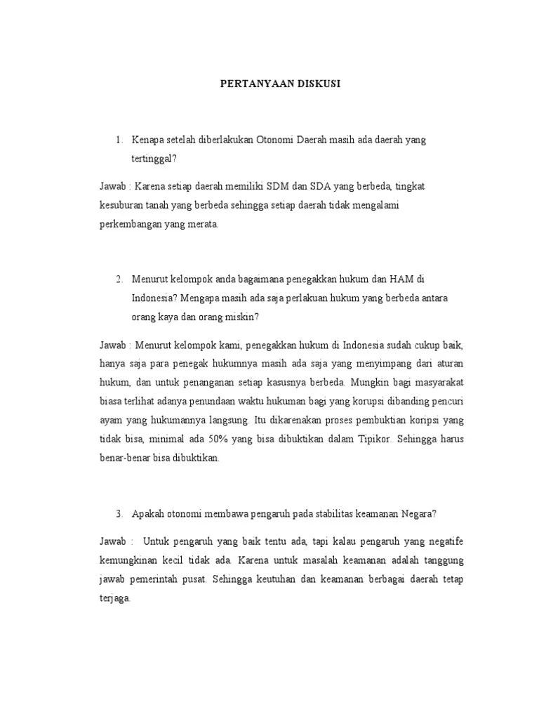 Pertanyaan Diskusi | PDF