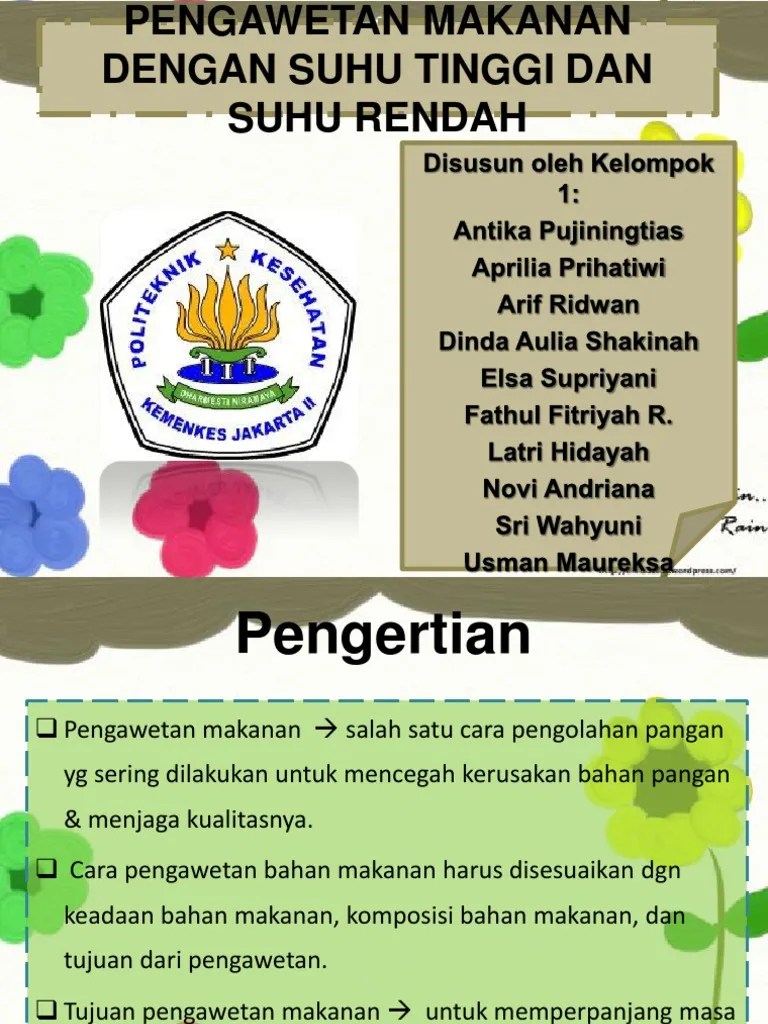 Pengawetan Makanan Dengan Suhu Tinggi Dan Suhu Rendah | PDF