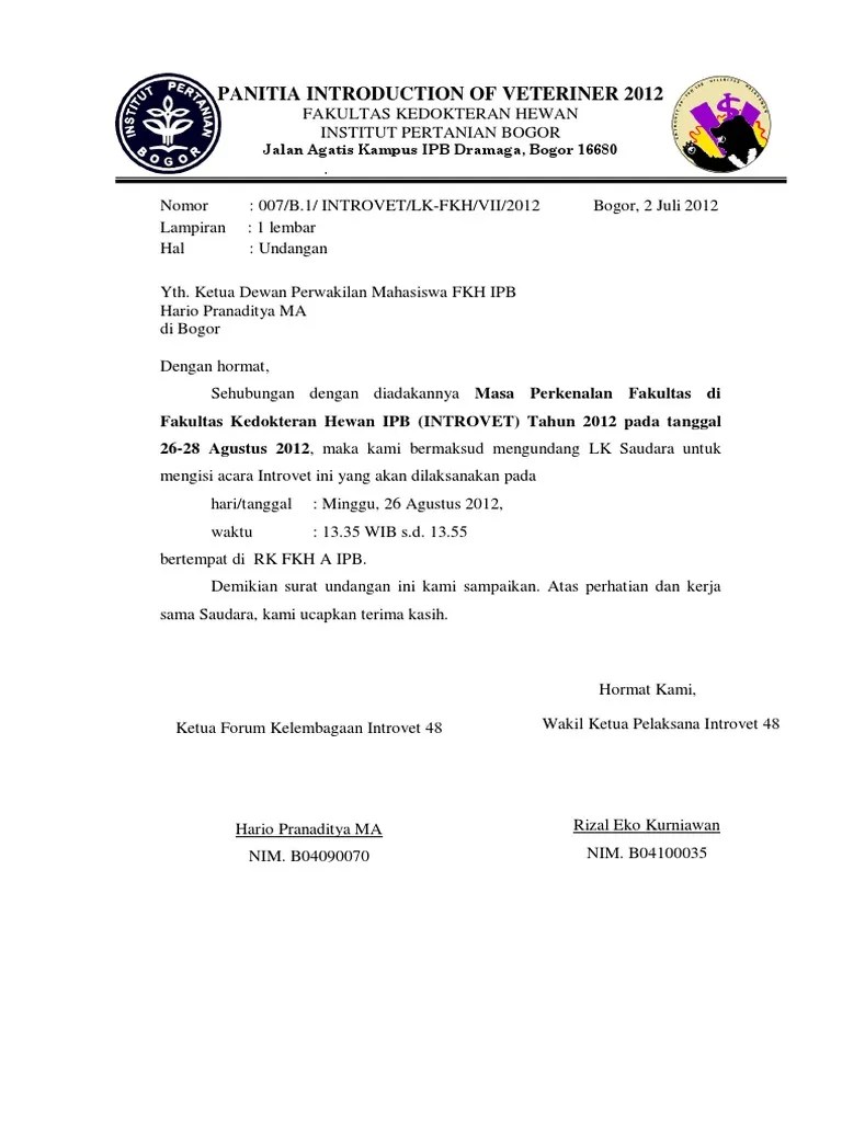 Surat Undangan Untuk DPM | PDF