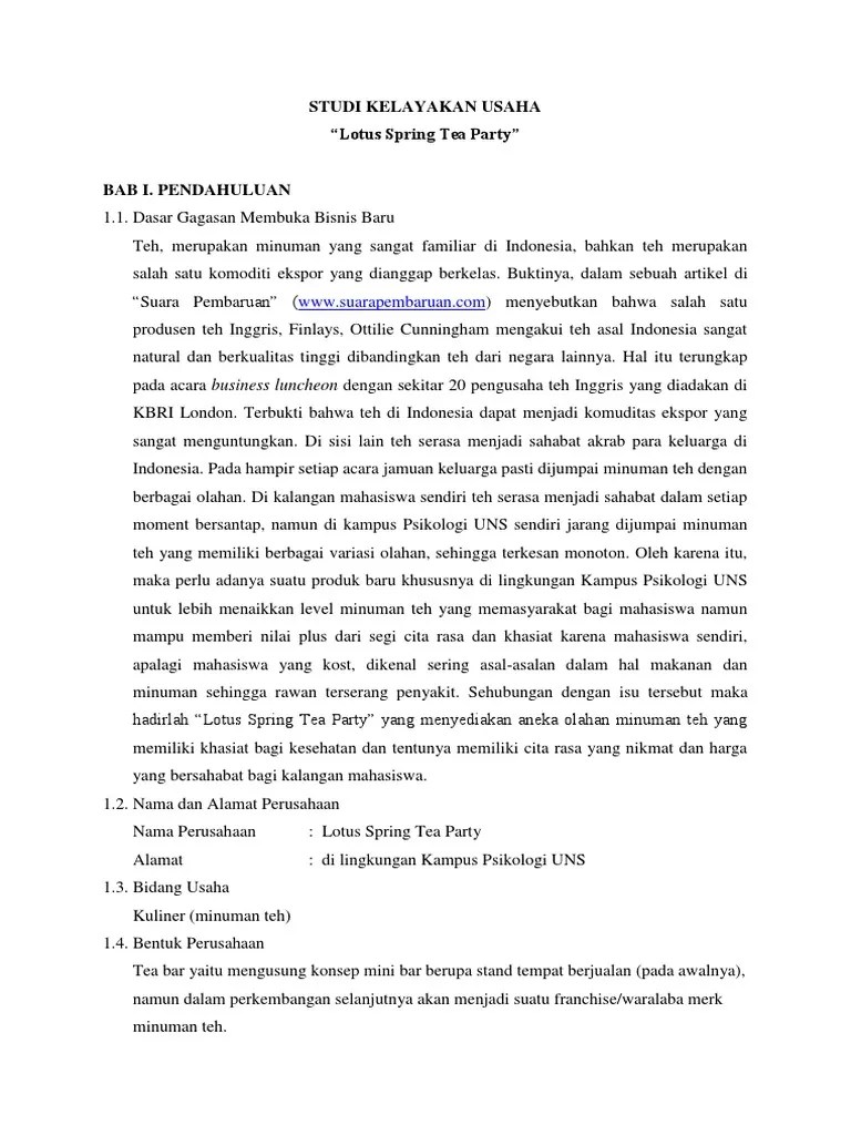 Analisis studi kasus tentang rekrutmen dan seleksi pt wings group. Format Laporan Studi Kelayakan Usaha