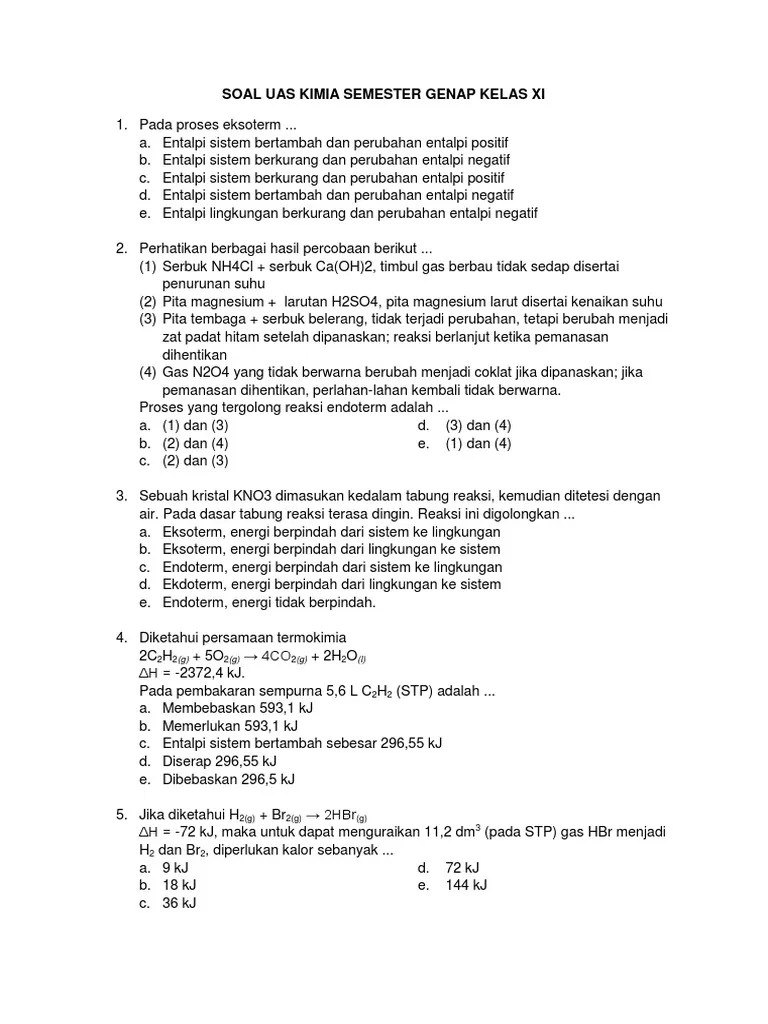 Soal latihan un matematika ucun 1 paket b 2015 2016 · soal mat 9 uas smp. Soal Uas Kimia Semester Genap Kelas Xi