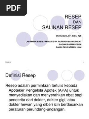 Resep Dan Salinan Resep | PDF