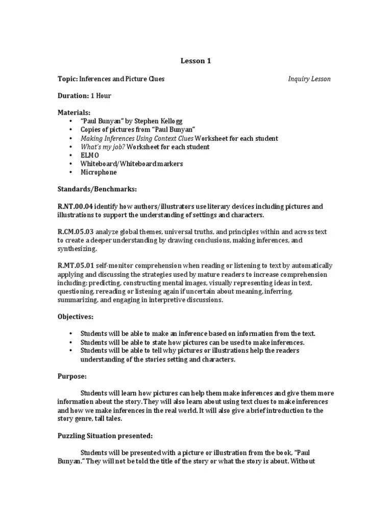 All worksheets by subject · arts · early education · english language arts. Paul Bunyan Lesson Day 1 Pdf Neuropsychological Assessment Mental Processes
