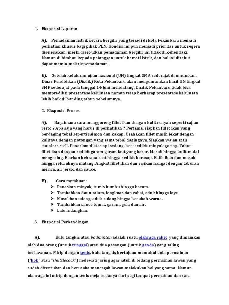 Eksposisi Laporan | PDF