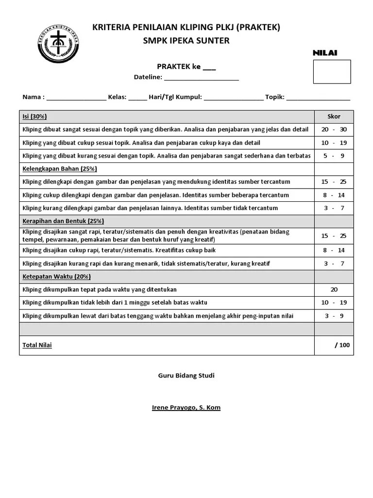 Penilaian Kliping | PDF