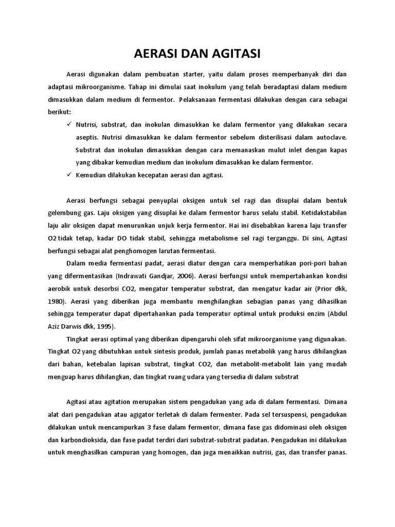 Aerasi Dan Agitasi | PDF