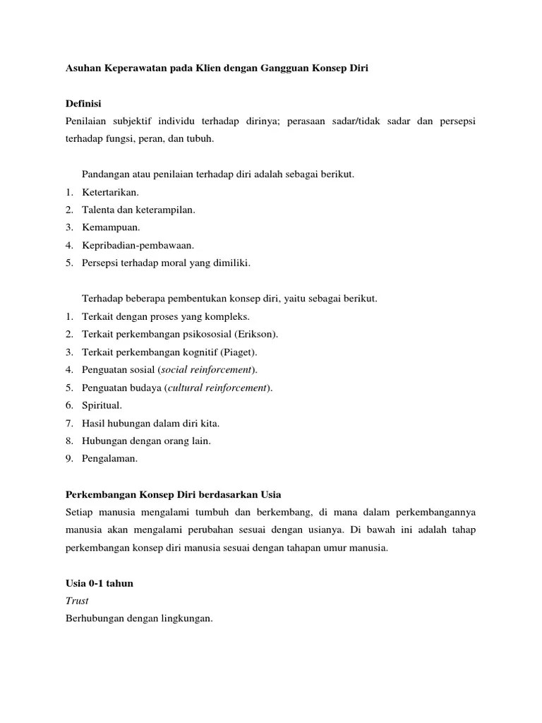 Asuhan Keperawatan Pada Klien Dengan Gangguan Konsep Diri | PDF