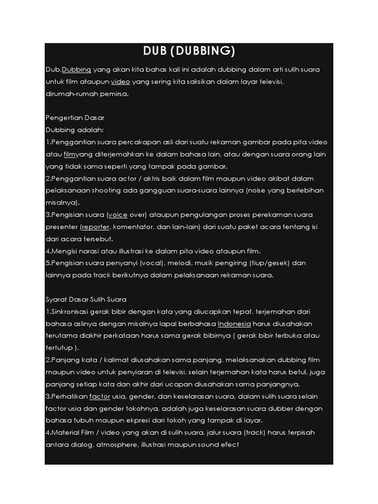 Dubbing | PDF