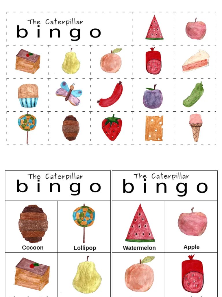 printable caterpillar bingo