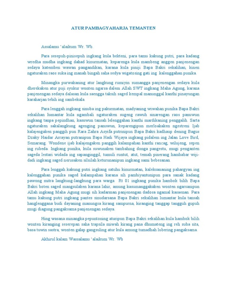 Atur Pambagyaharja Temanten | PDF