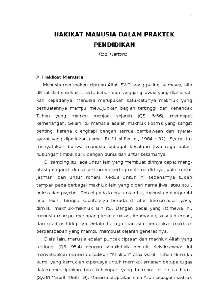 Hakikat Manusia Dalam Praktek Pendidikan | PDF