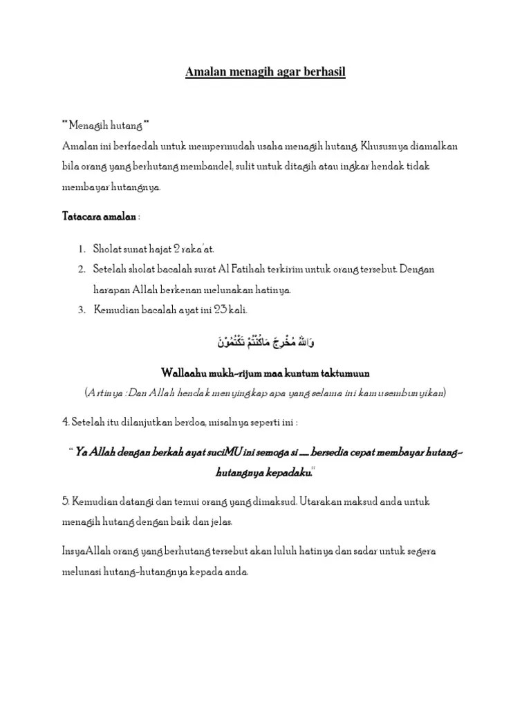 Menjadi seorang freelancer memudahkan anda mendapatkan uang tambahan tanpa mengganggu pekerjaan utama anda. Amalan Menagih Agar Berhasil Pdf