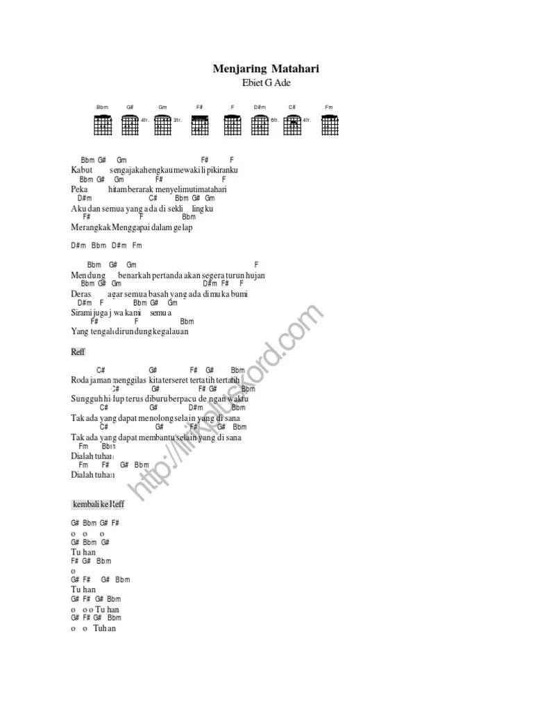Chord Ebiet G Ade Menjaring Matahari - Chord Lagu Blog