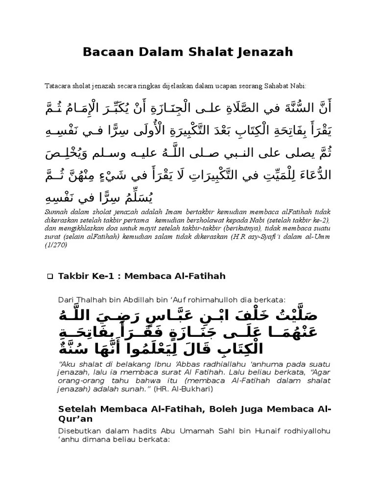 Bacaan Dalam Shalat Jenazah | PDF