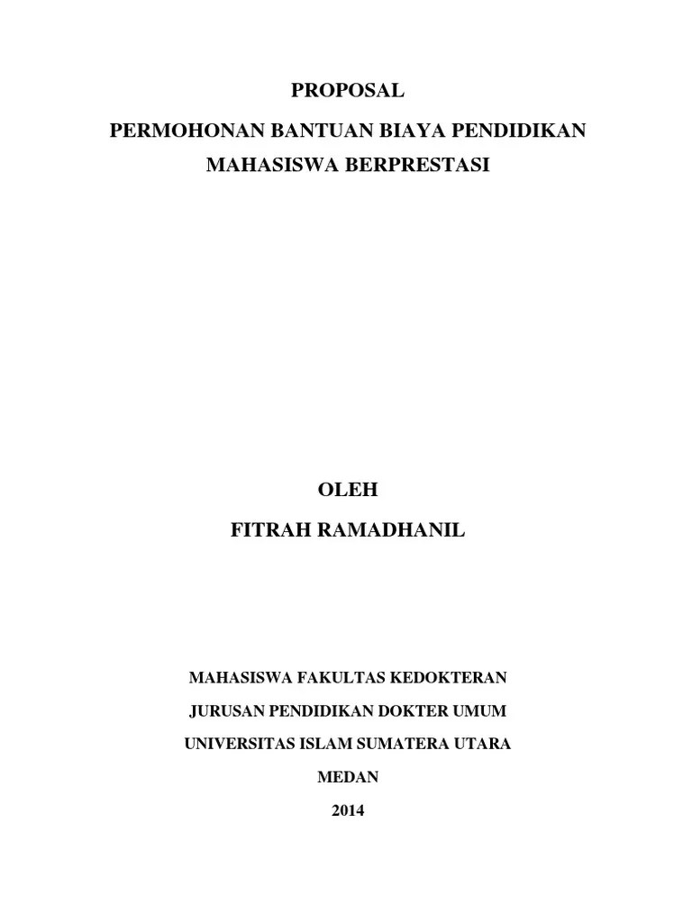 Tersebut juga dilakukan presentasi dan diskusi tentang judul proposal program. Contoh Proposal Beasiswa Fitrah Pdf