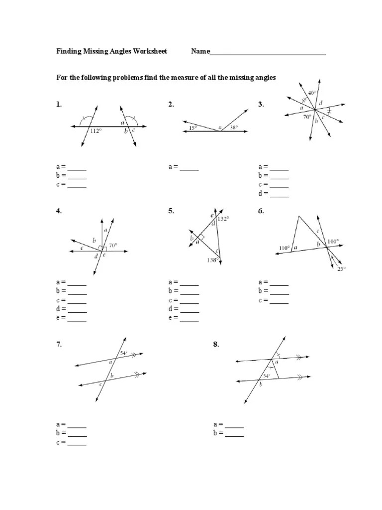 Hannah la forge name_ finding missing angles worksheet for the . 1034420finding Missing Angles Worksheet Pdf