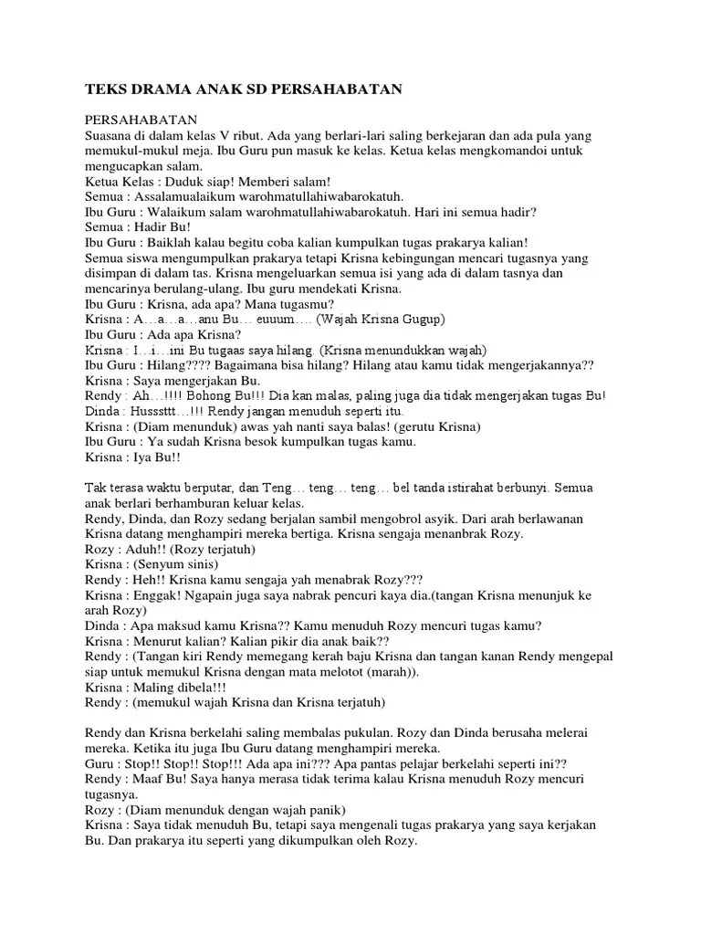 Naskah Drama 5 Orang 3 Perempuan 2 Laki Laki - Berbagai Naskah