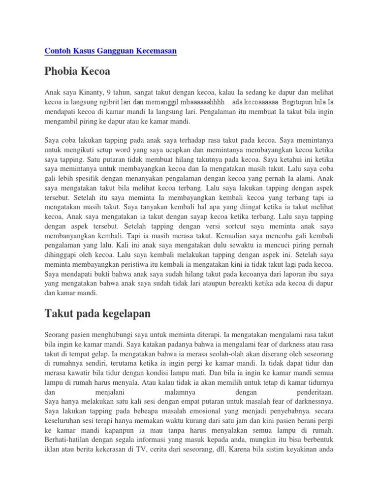 Kasus gangguan perilaku eksternal sudah menjadi topik yang. Contoh Kasus Gangguan Kecemasan