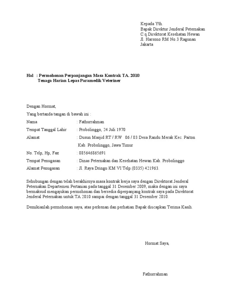 5 contoh surat pengunduran diri karyawan yang benar. Contoh Surat Permohonan Perpanjangan Kontrak Kerja Bagi Contoh Surat