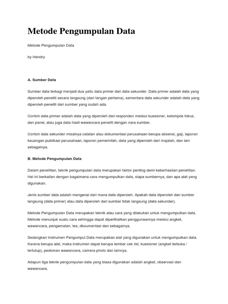 We did not find results for: Metode Pengumpulan Data