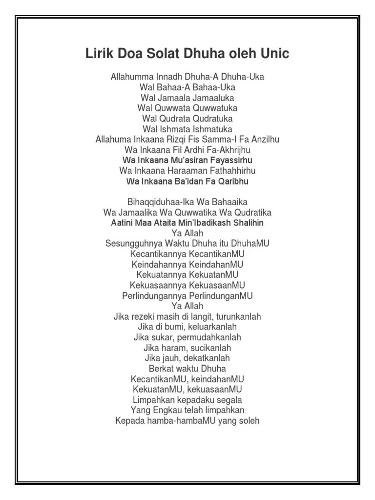Lengkap Doa Dhuha Lirik - Bacaan Doa Setelah Sholat Dhuha Lengkap Arab Latin Dan Terjemahannya Pembuka Rezeki Di Pagi Hari Fokus Muria