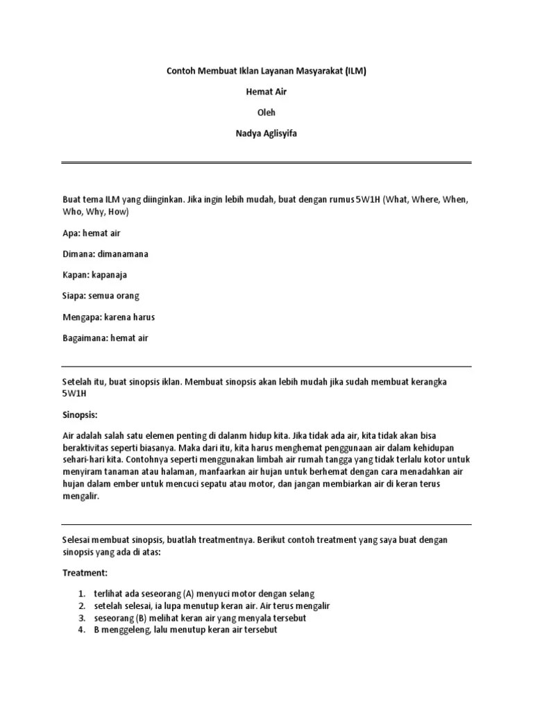 Iklan layanan masyarakat kementerian lingkungan hidup duration. Contoh Proposal Iklan Layanan Masyarakat Hemat Air Pigura