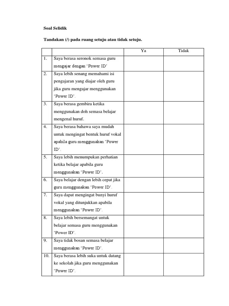 3.4) darjah ketersampaian berdasarkan borang soal selidik yang saya edarkan kepada 20 orang responden, kebanyakan daripada mereka menyatakan bahawa antarara faktor perniagaan pasar malam ialah darjah ketersampaian. Borang Soal Selidik Pdf