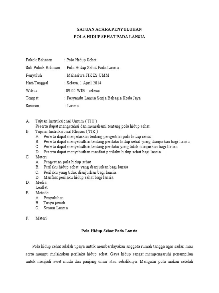Materi Penyuluhan Lansia | PDF