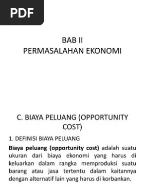 Sebagian uang penjualan langsung tersimpan di bank dan bisa dilihat setiap saat c. Biaya Peluang Pdf