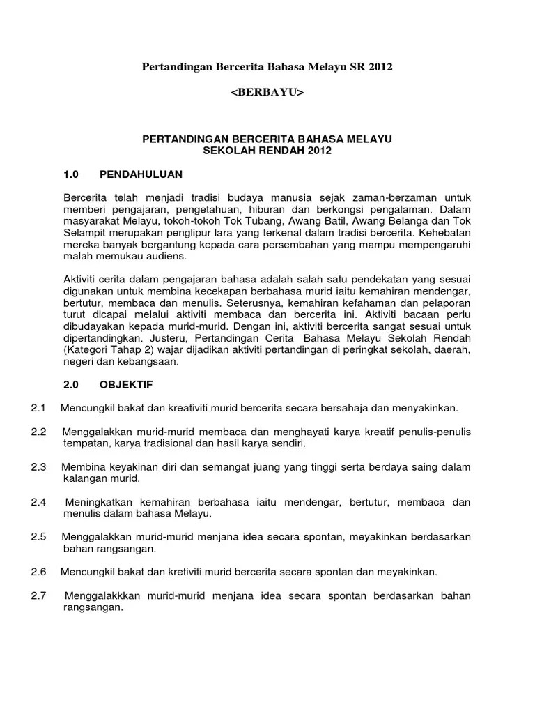 Si tanggang anak derhaka syair . Pertandingan Bercerita Bahasa Melayu Projek Sdp Pdf